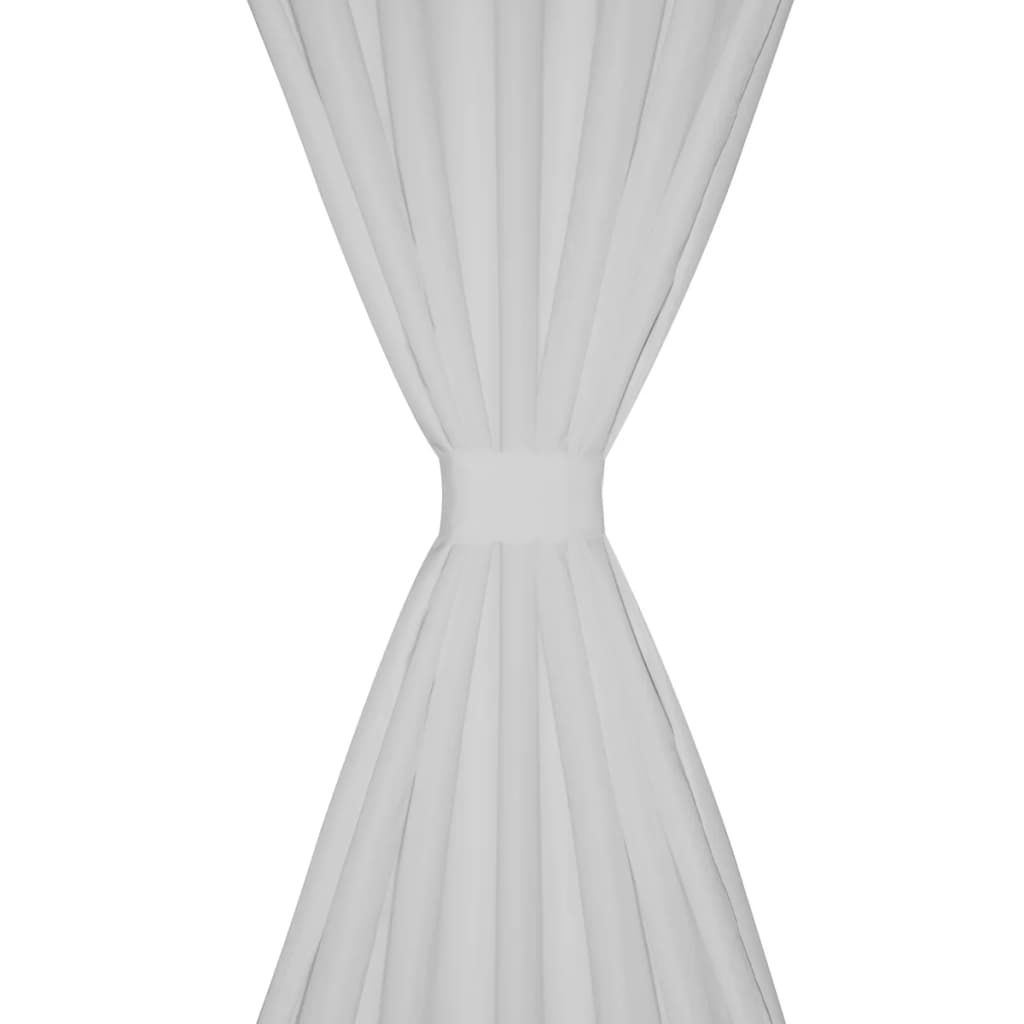VidaXL Micro-satijnen gordijnen met ringen 140 x 175 cm 2 stuks (creme)