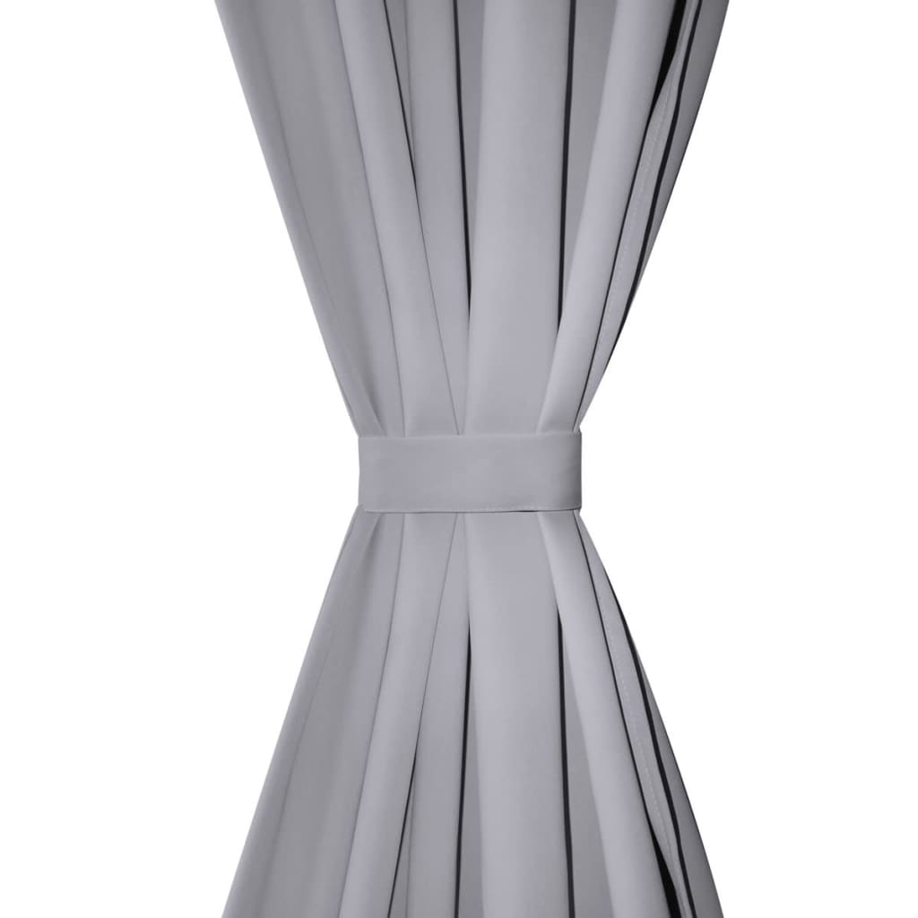 VidaXL Gordijnen met gleuven 135 x 245 cm grijs 2 st