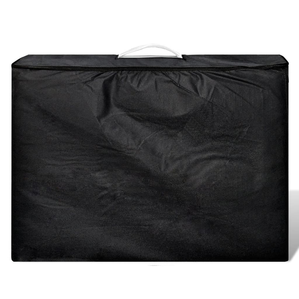 VidaXL Inklapbare massagetafel 4 zones met houten frame (creme)