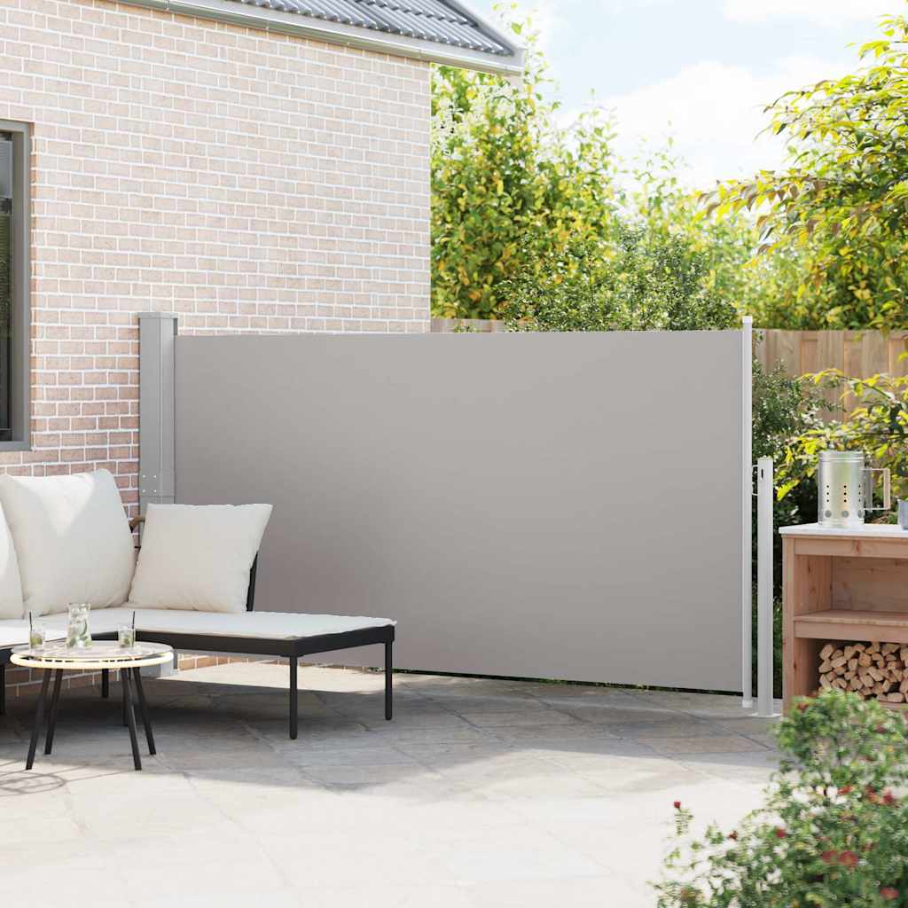 VidaXL Tuinscherm uittrekbaar 160x300 cm grijs