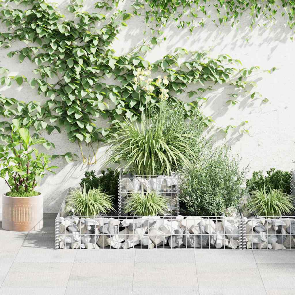 VidaXL Gabion plantenbak 120x120x20 cm gegalvaniseerd staal