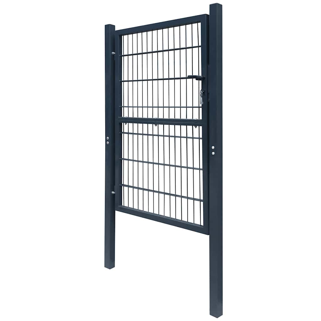 VidaXL 2d hekpoort (enkel) antracietgrijs 100x140 cm