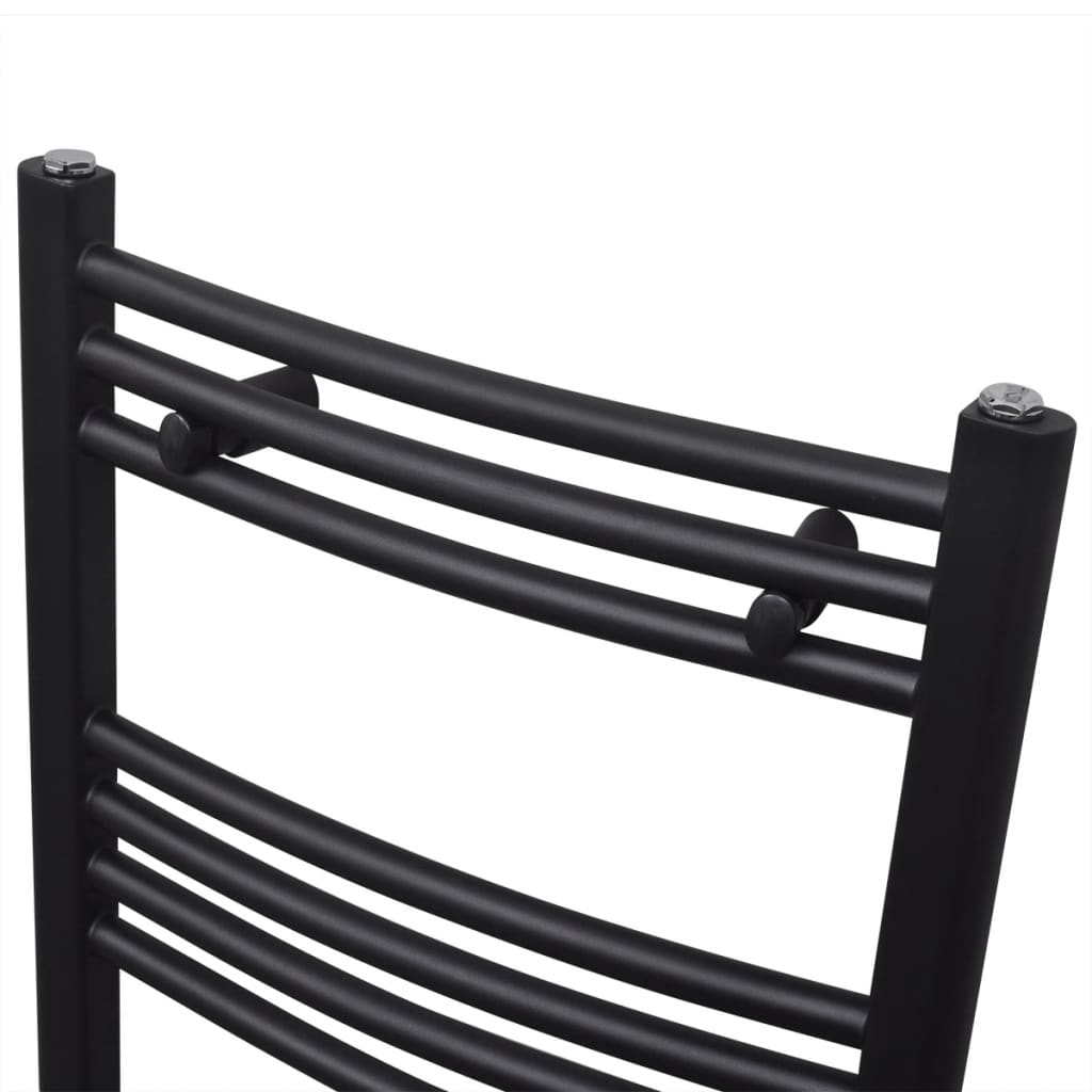 VidaXL Radiator handdoekenrek gebogen 480x480 mm zwart