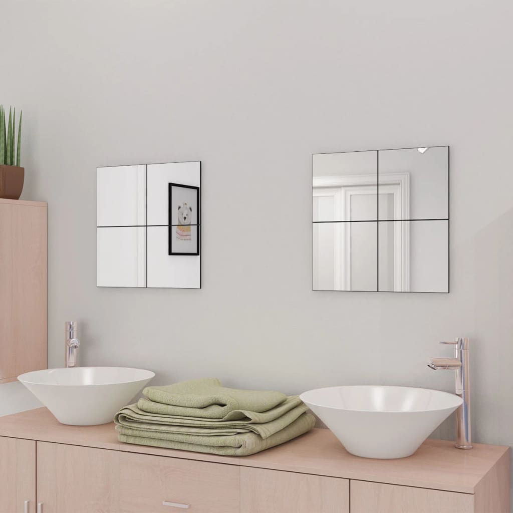 VidaXL Spiegeltegels frameloos 8 st 20,5 cm glas