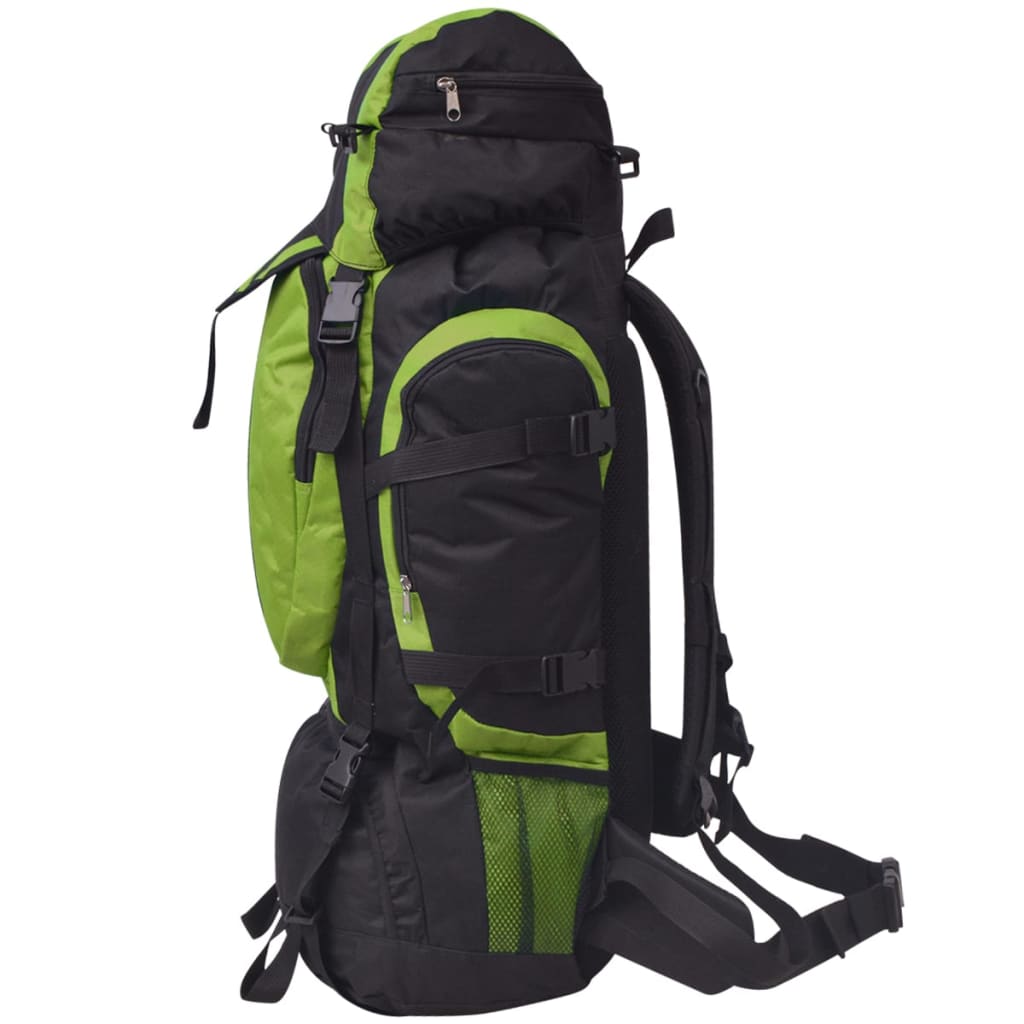 VidaXL Rugzak hiking xxl 75 l zwart en groen
