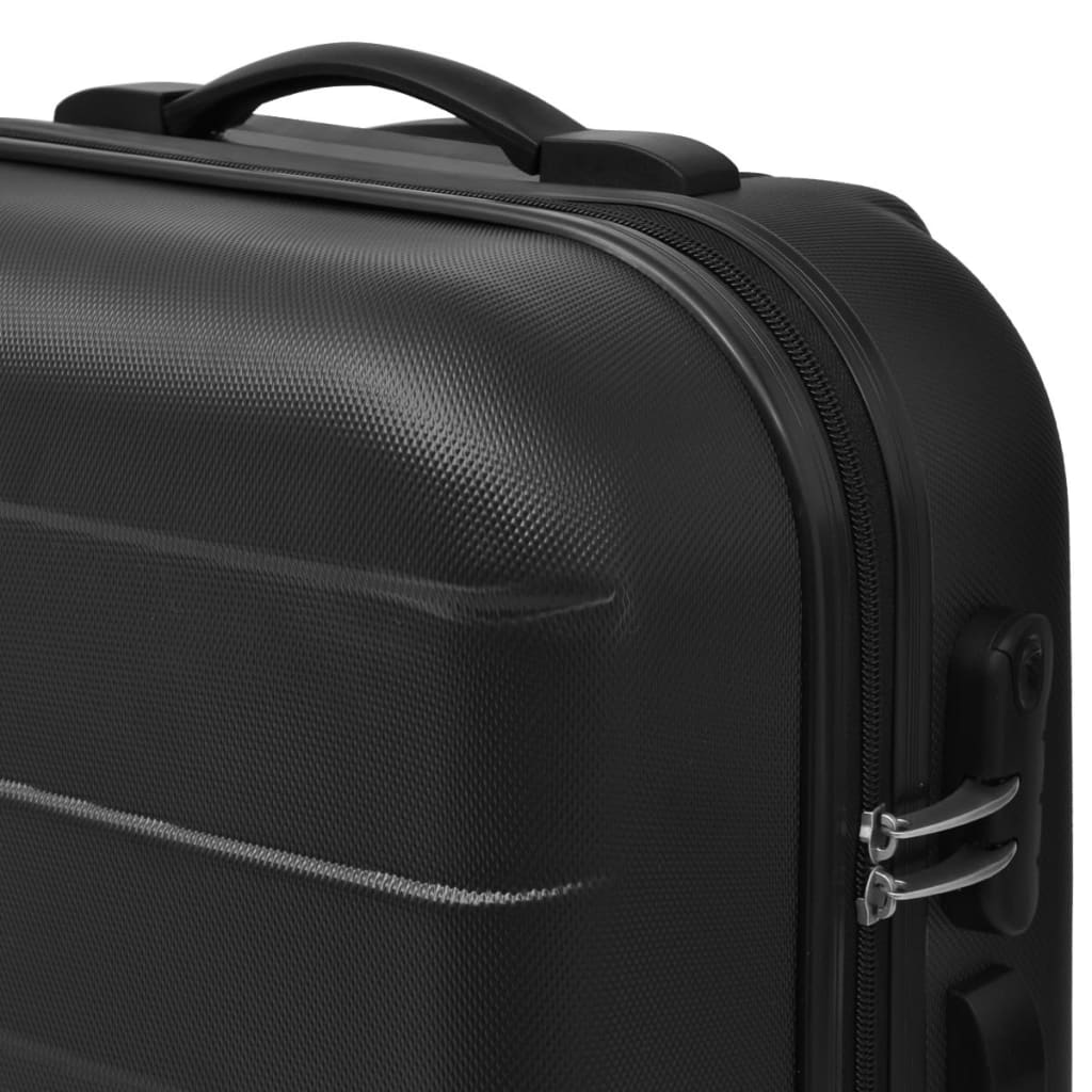 VidaXL 3-delige kofferset hard 45,5 55 66 cm zwart