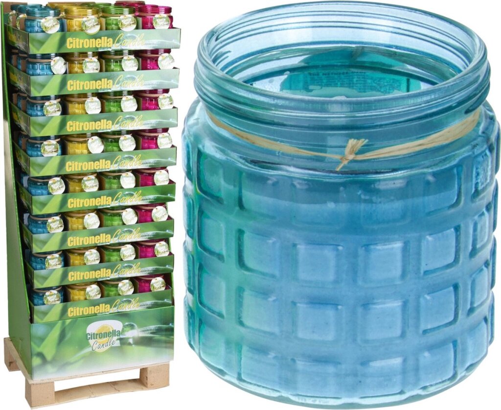 Home Styling Homestyle citronella kaars in glazen pot branders