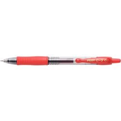 Drukknopgelpen Pilot G2 fijn 0,7 mm rood grip drukmechanisme edelstaal punt