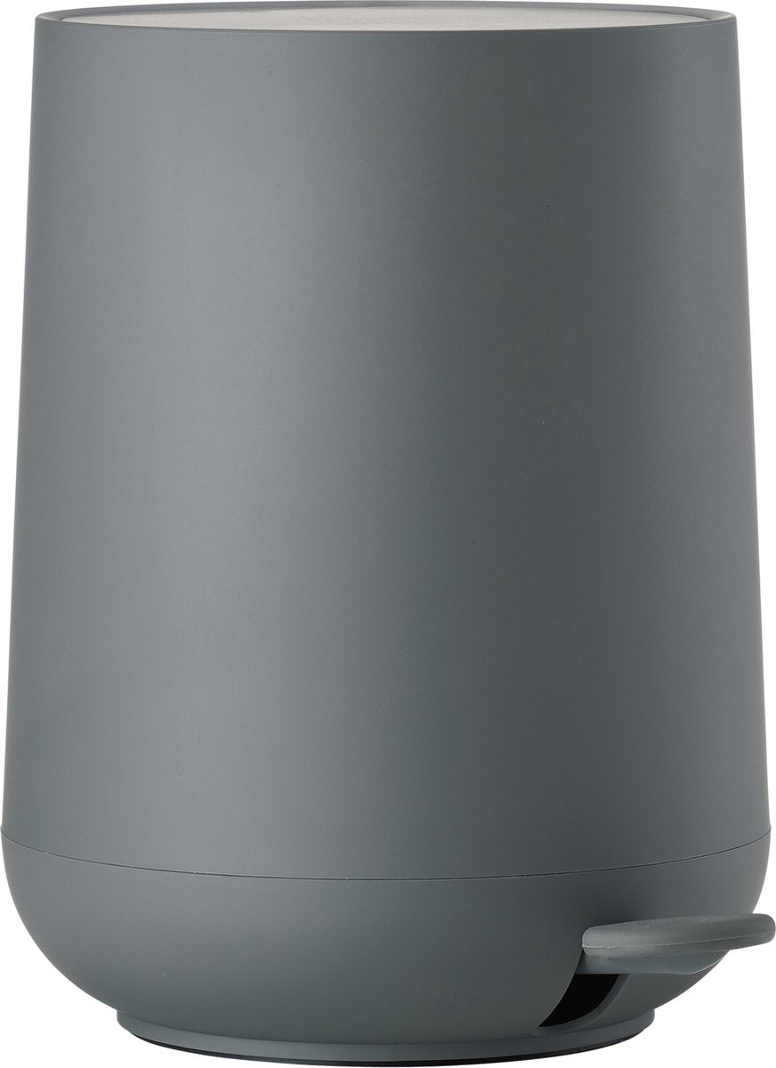 Zone Denmark nova pedaalemmer - prullenbak badkamer softclose - afvalemmer klein - toilet badkamer accessoires - kunststof - 5 liter - 29 x 23 cm - grijs
