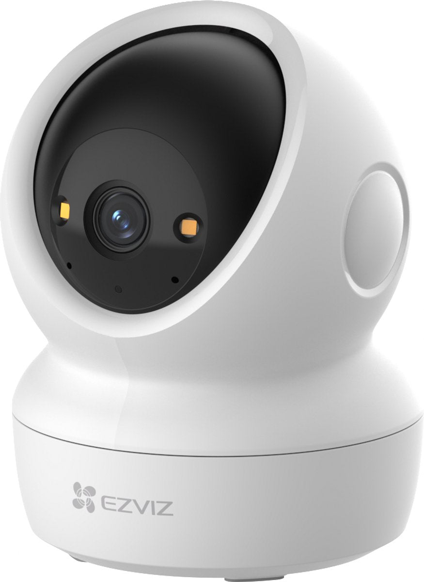 EZVIZ h6c g1 2k - beveiligingscamera binnen – 360° pan tilt – smart tracking, color nachtzicht privacy shutter - wifi 6 – microsd cloud – wit - 1 stuk