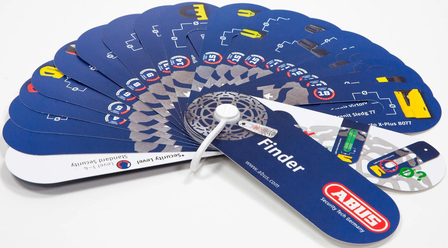 ABUS schablone lock finder cardboard cards 20 pieces