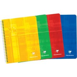 Spiraalschrift Clairefontaine 884 karton 90g m2 16,5x21cm geruit 5x5mm 180blz