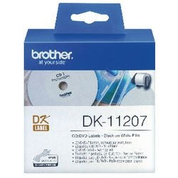 CD DVD-etiketten DK11207 Brother 5,8cm wit P-Touch