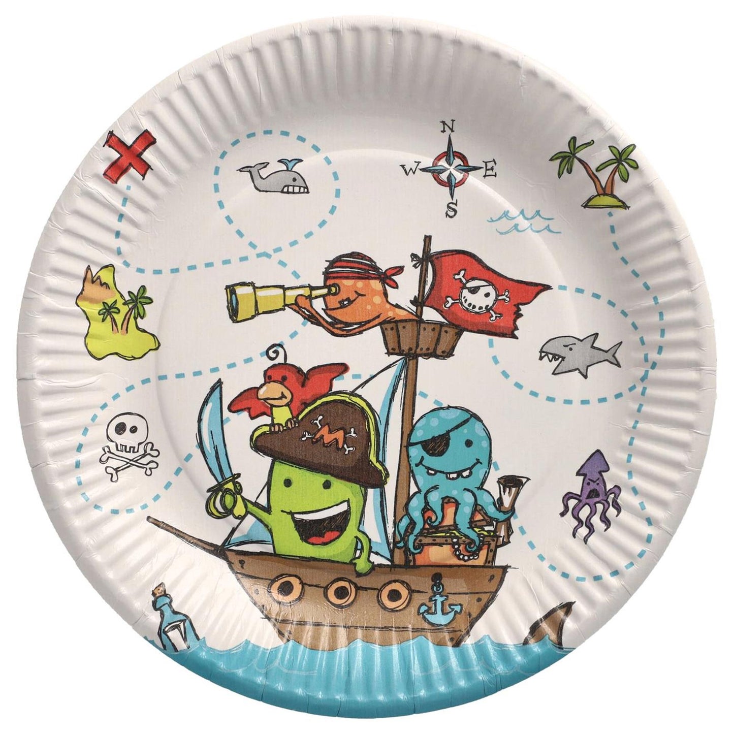 Papstar Borden pirate crew karton ø23cm
