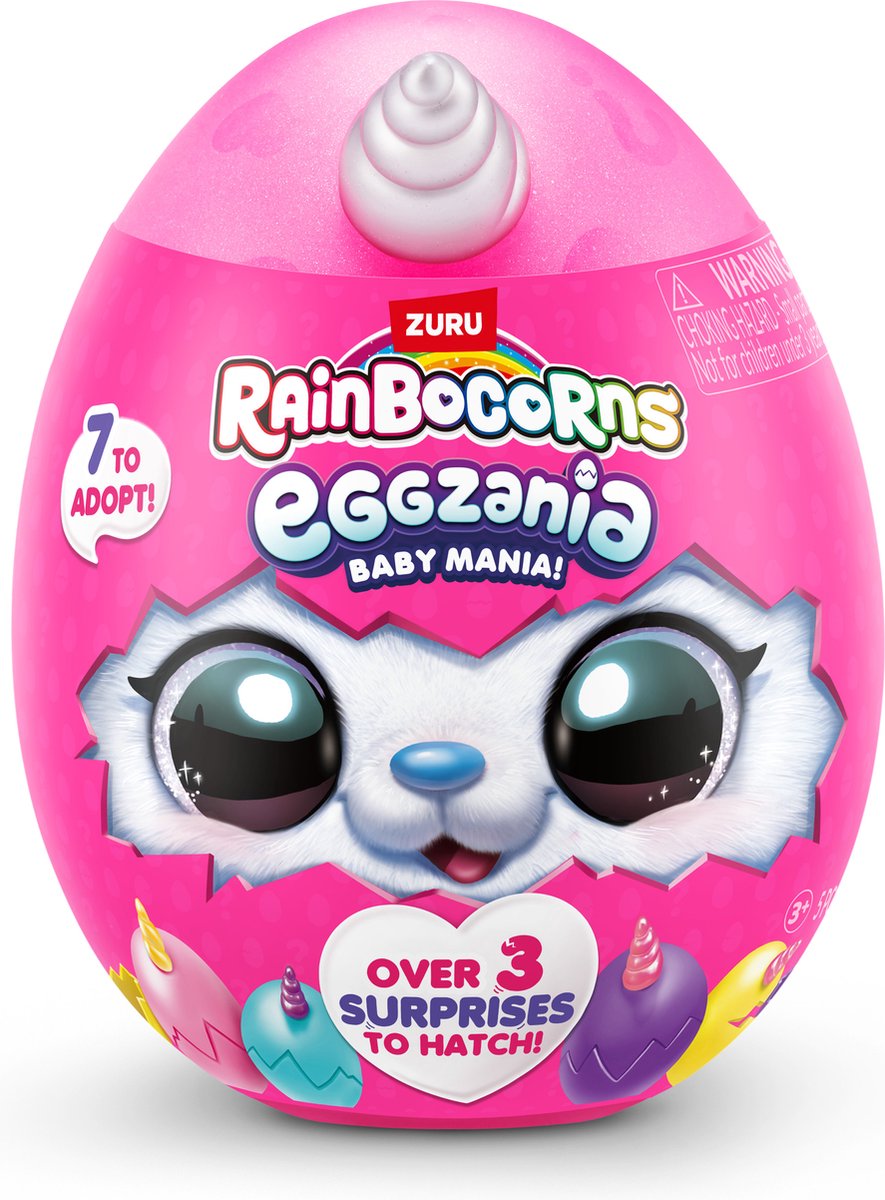 Rainbocorns eggzania, dierenknuffels, 3 jaar