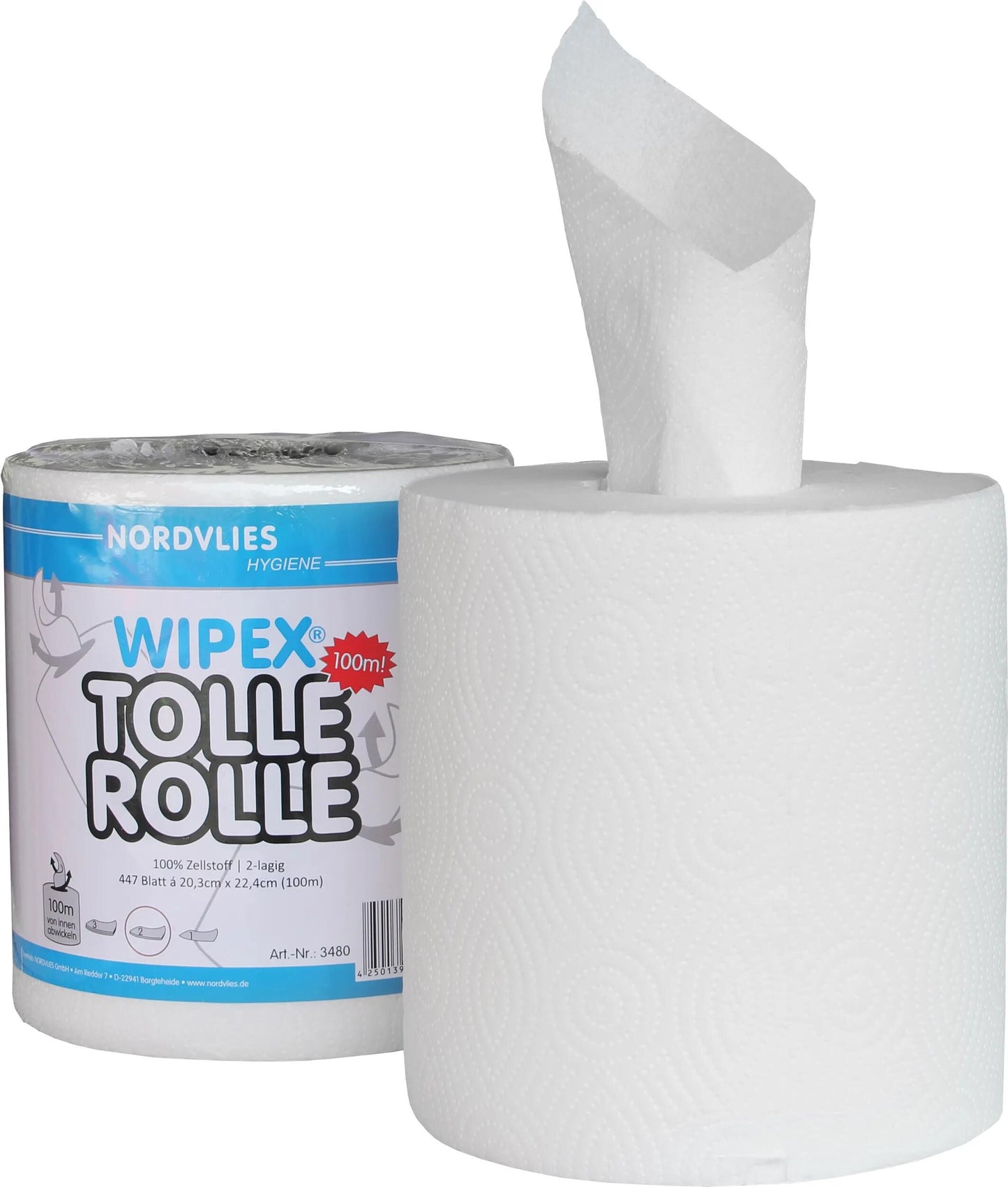 NORDVLIES putzpapier wipex tolle rolle towel white 100m wipex great roller