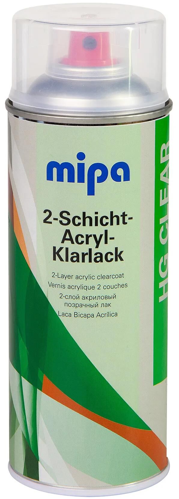 Mipa klarlack autospray 2-coat acrylic clear pain 400ml spray can