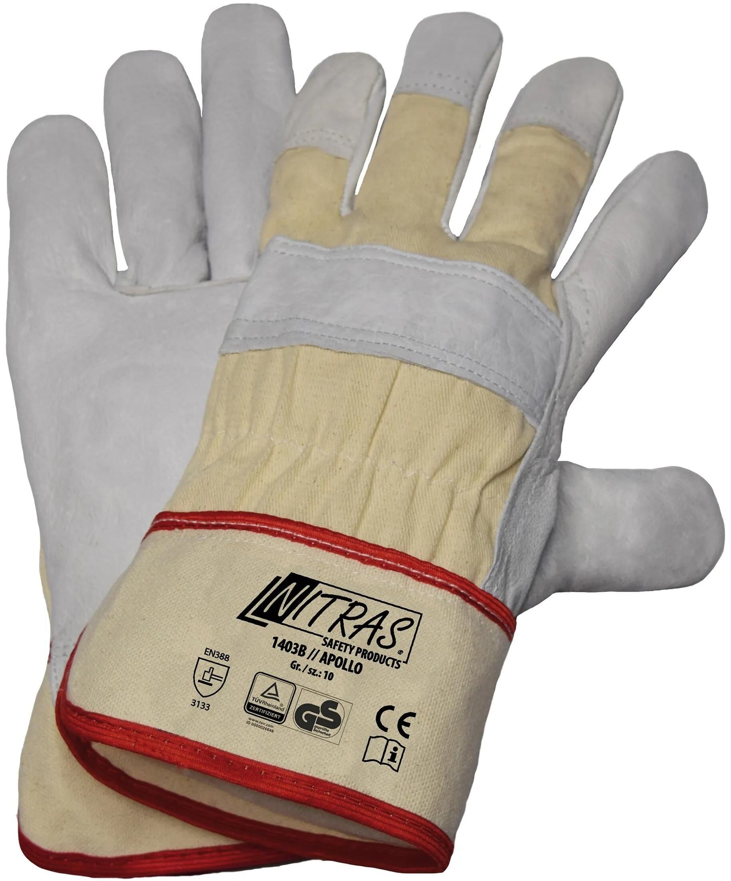 NITRAS SAFETY lederhandschuh apollo glove size 11 cotton apollo cowhide