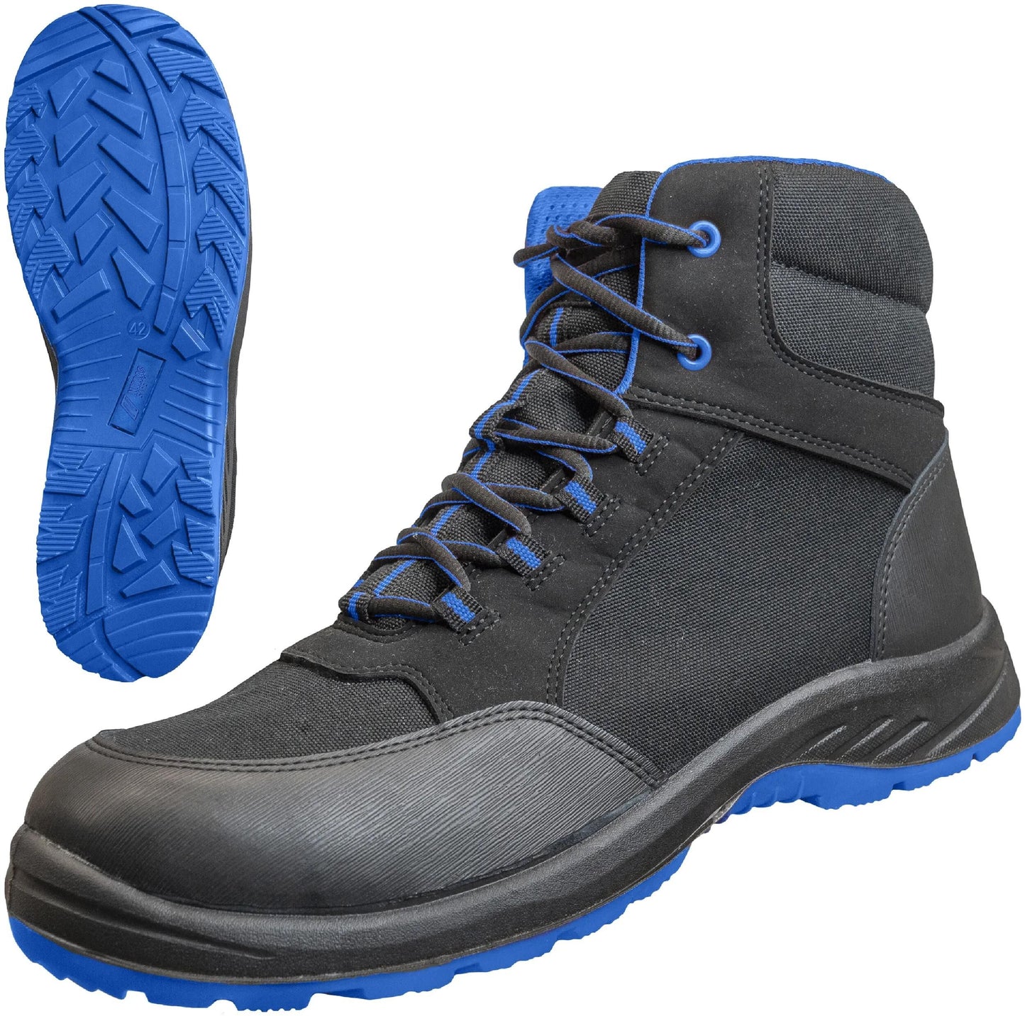 NITRAS SAFETY stiefel solid step mid safety boots gr. 46 solid step mid blue
