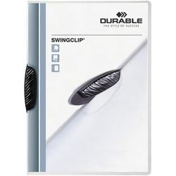 Klemmappen swingclip Durable PP A4 22,5x31cm zwart klem capaciteit 3 mm