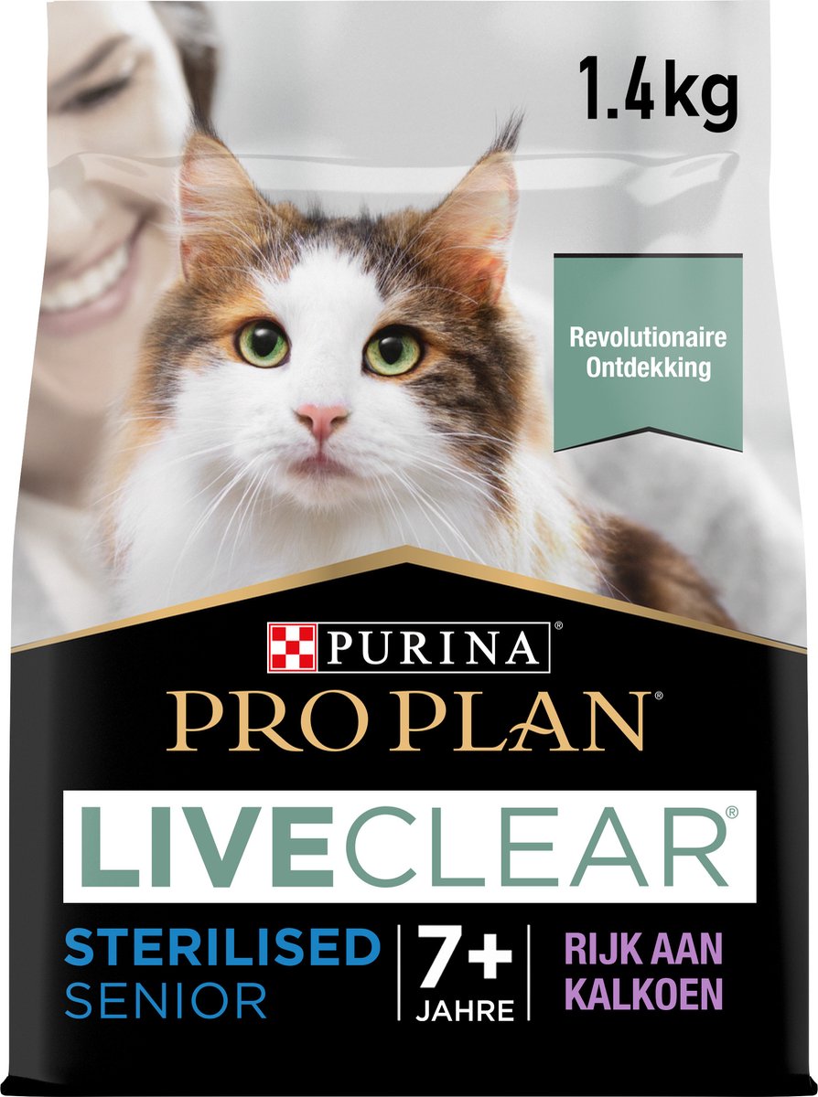 Pro Plan senior liveclear - kattenvoer droogvoer - kalkoen - 1.4 kg
