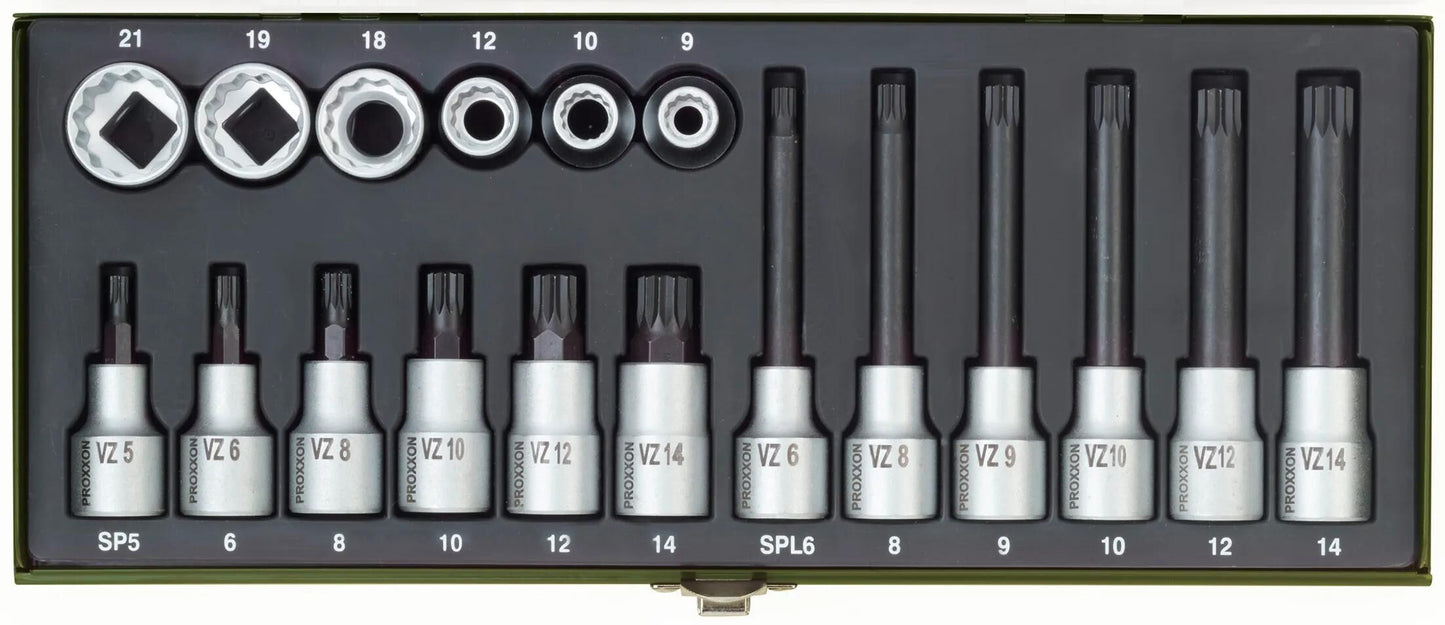 PROXXON steckschlüsselsatz multi-tooth screw set xzn 18-piece