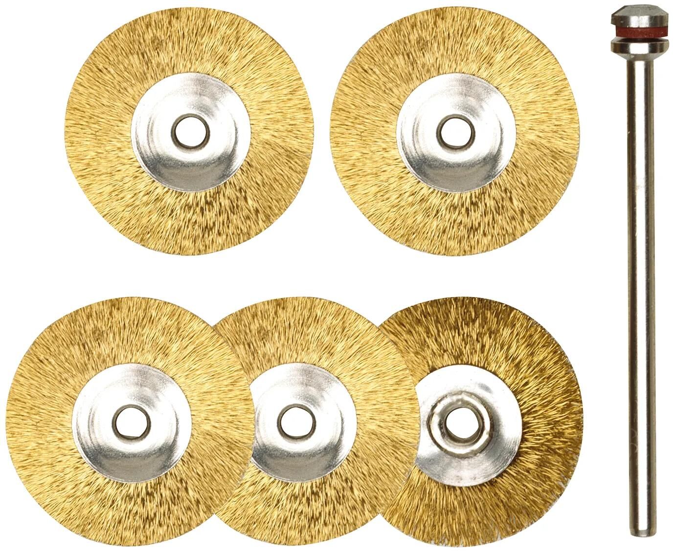 PROXXON drahtrundbürstensatz brass round brush set d=22mm 5 pcs.