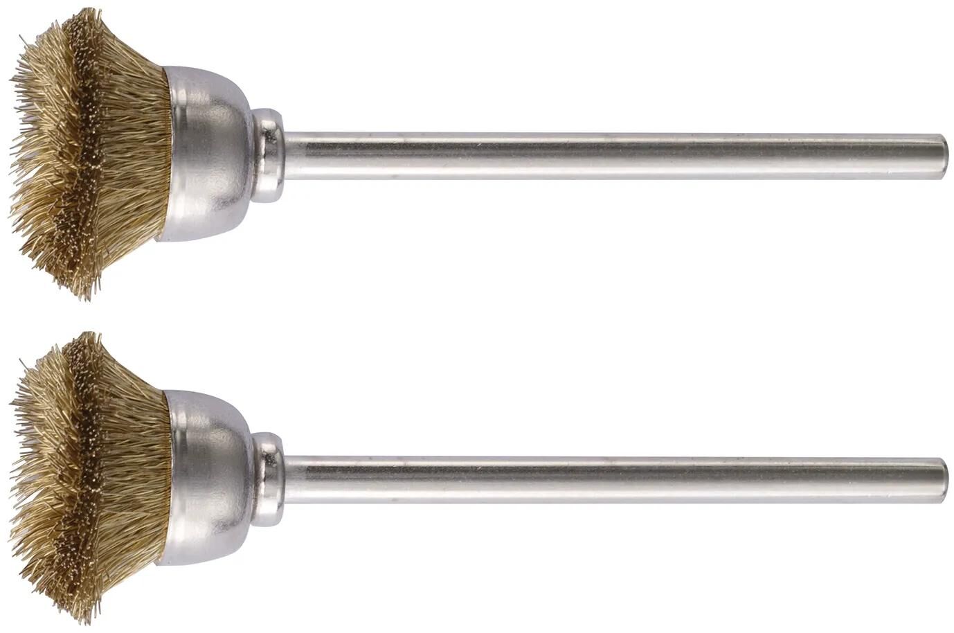 PROXXON topfbürste brushes w.shaft 2pcs d=13mm brass