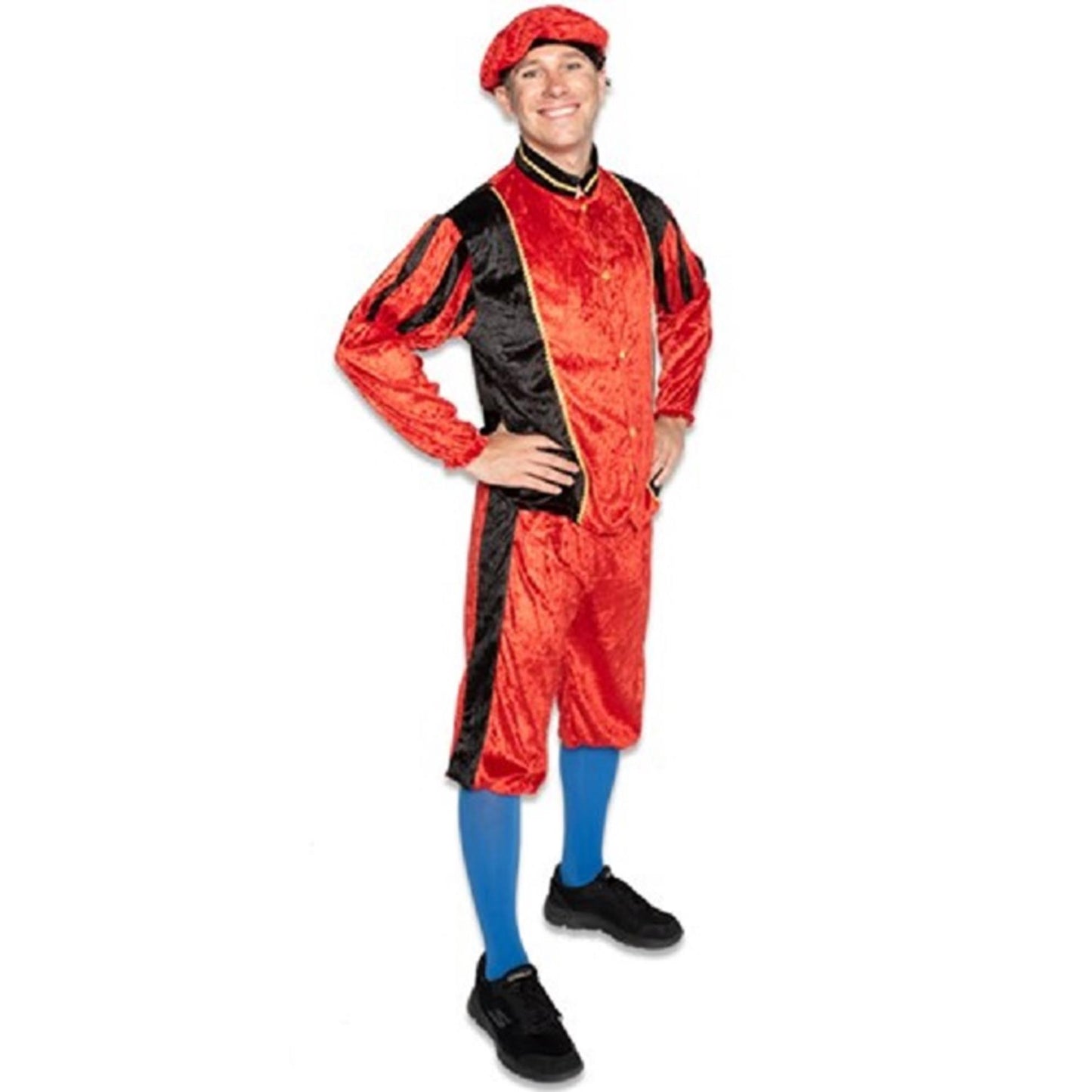 Haza Pietenpak volwassenen rood zwart maat l