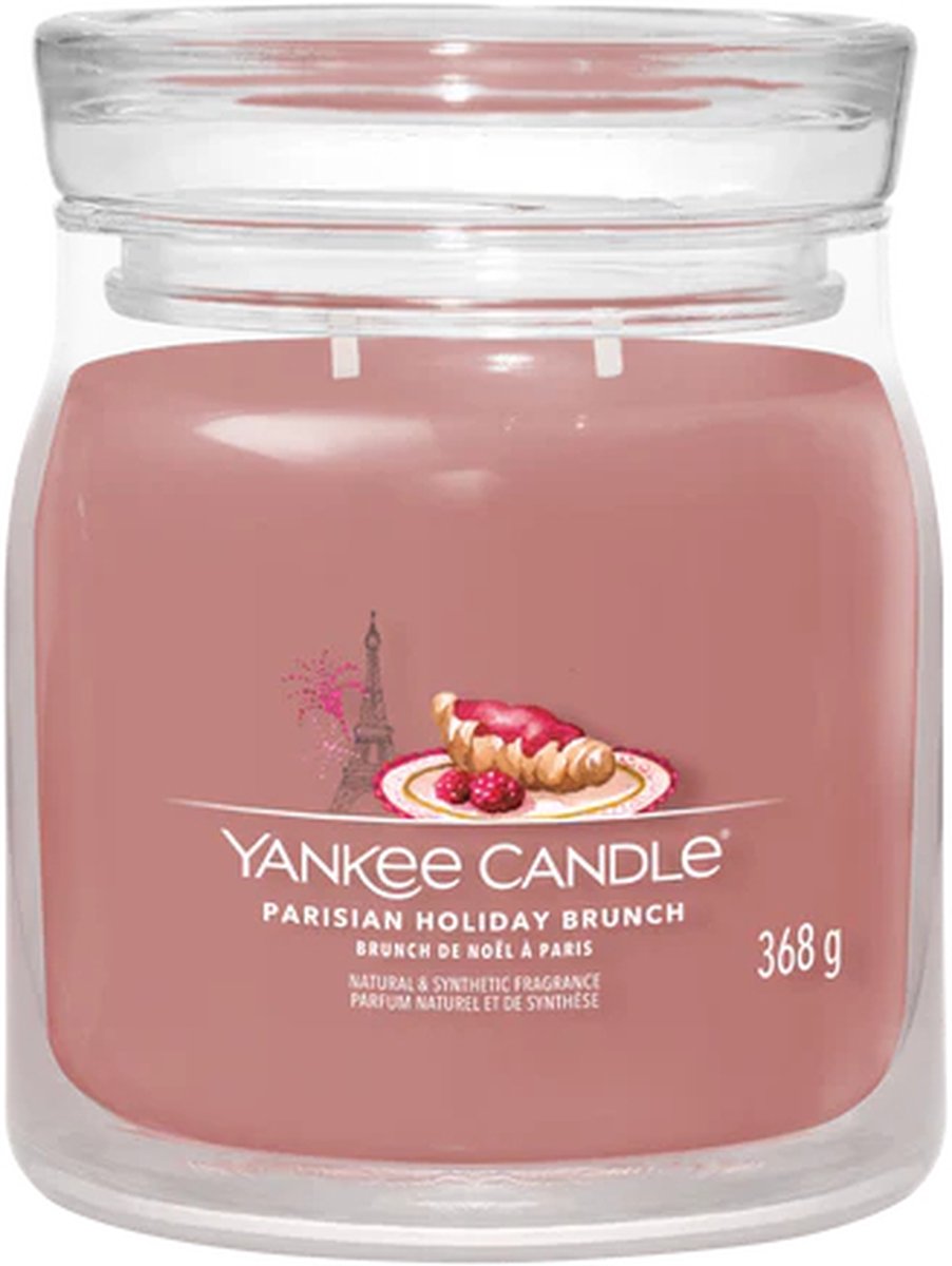 Yankee Candle - parisian holiday brunch medium geurkaars - 50 branduren - 2 lonten