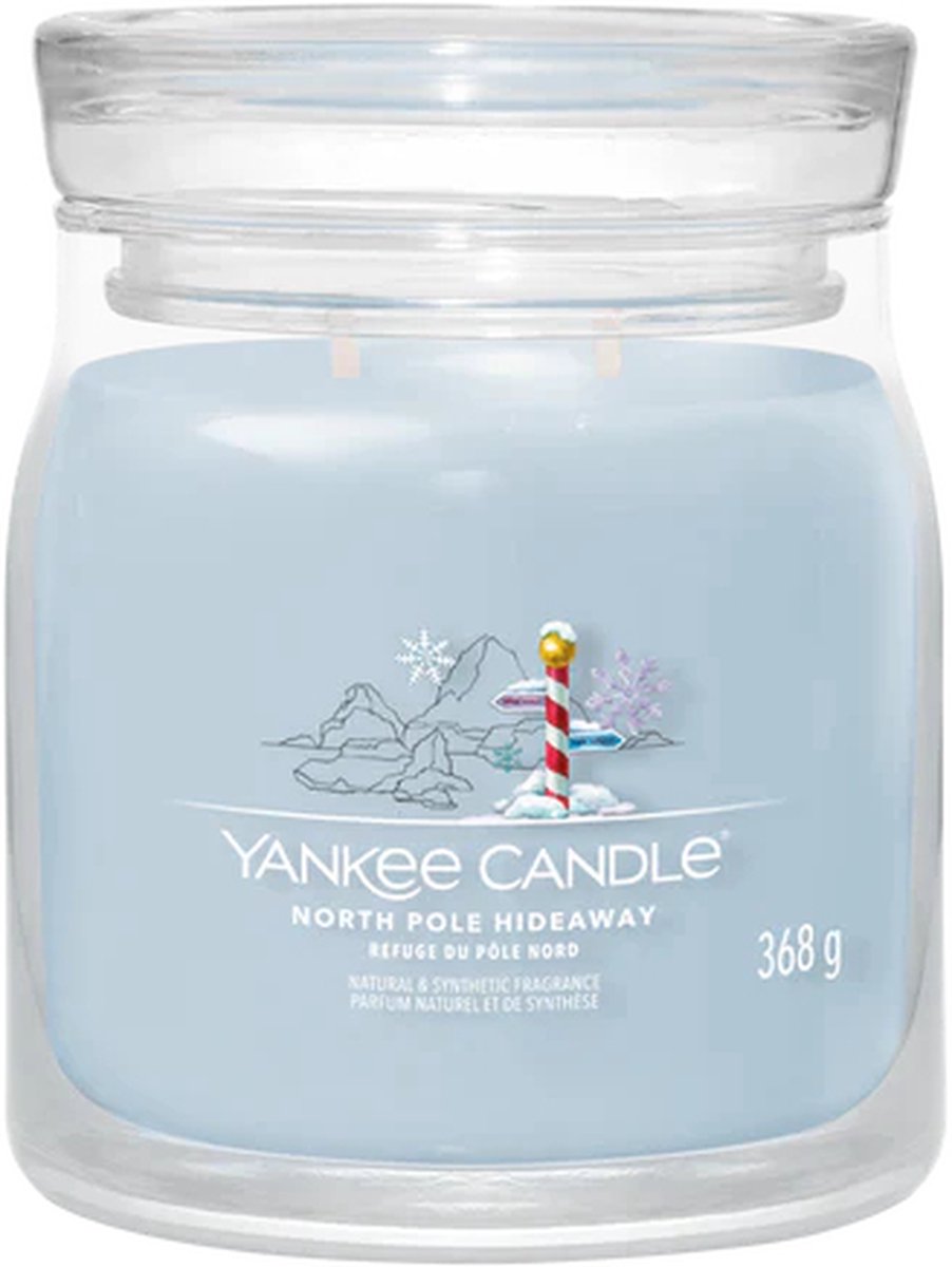 Yankee Candle - north pole hideaway medium geurkaars - 50 branduren - 2 lonten