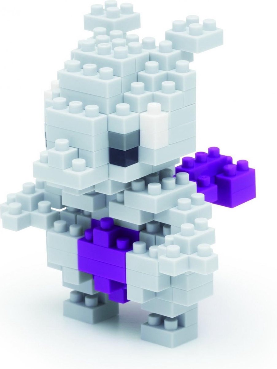 Bandai - nanoblock - mewtwo - pokémon - mini brick figuur - bouwset - pixel mewtwo pokémon figuur bouwpakket - nbpm006