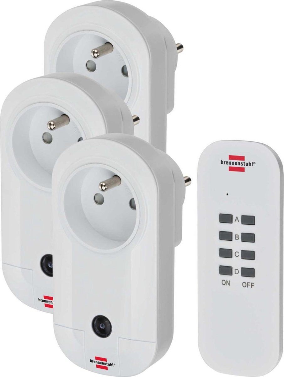 Brennenstuhl Een set van 3 afstandsbedieningscontactdozen 1000w rc ce1 3001 1507041