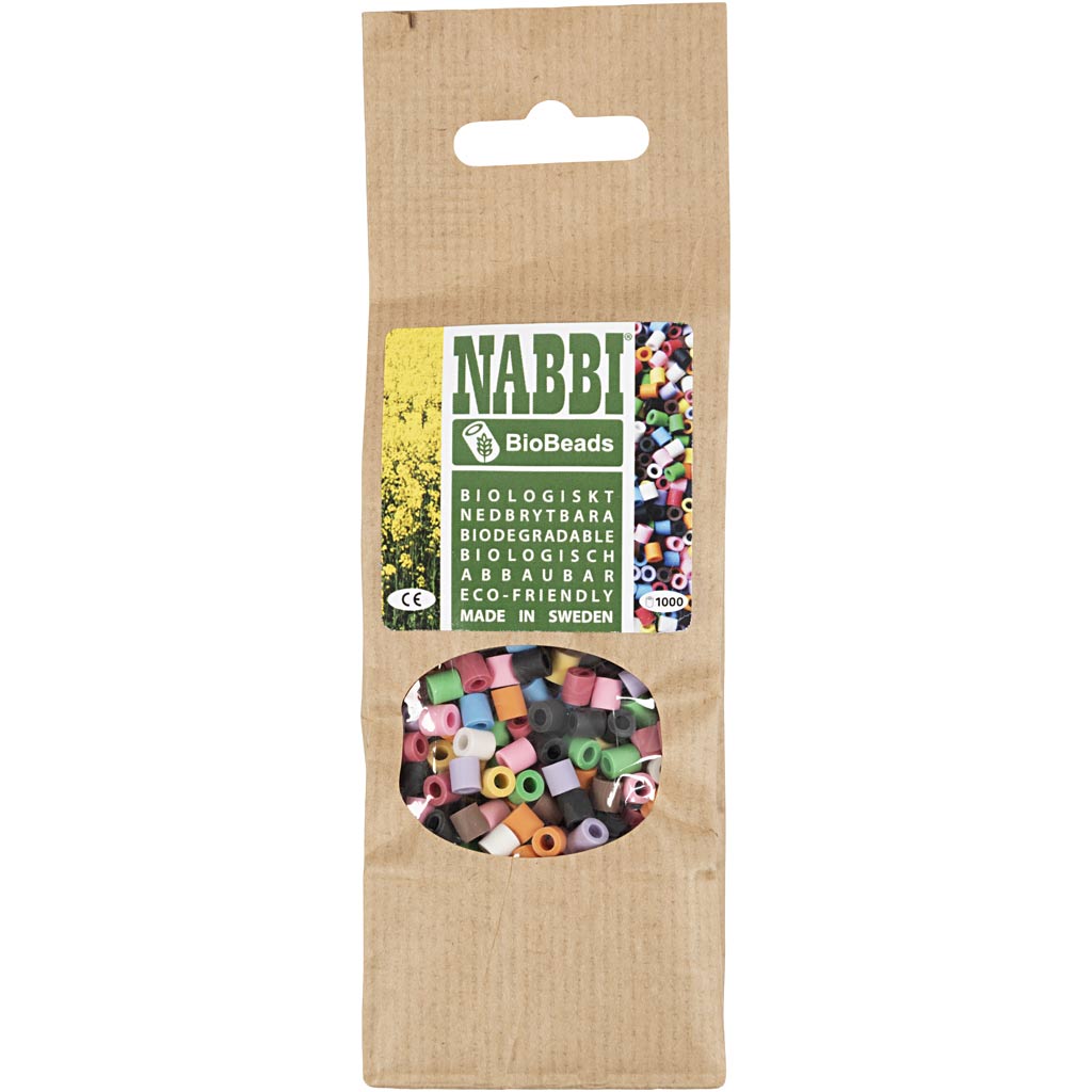 Creativ Company Https: www.cchobby.nl biobeads-van-nabbi-afm-5x5-mm-gatgrootte-2-5-mm-medium-diverse-kleuren-1000-stuk-1-doos