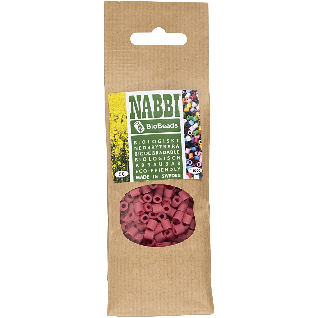 Creativ Company Https: www.cchobby.nl biobeads-van-nabbi-afm-5x5-mm-gatgrootte-2-5-mm-medium-rood-1000-stuk-1-doos