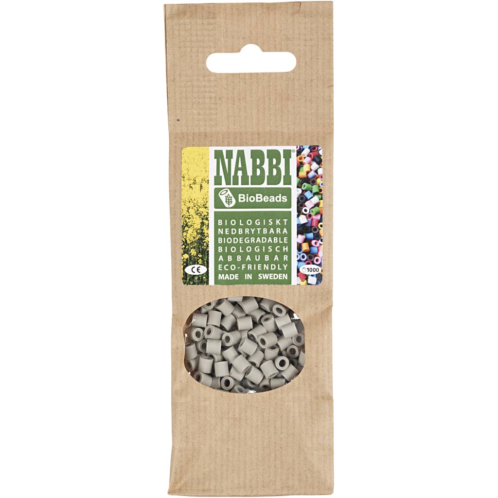 Creativ Company Https: www.cchobby.nl biobeads-van-nabbi-afm-5x5-mm-gatgrootte-2-5-mm-medium-grijs-1000-stuk-1-doos