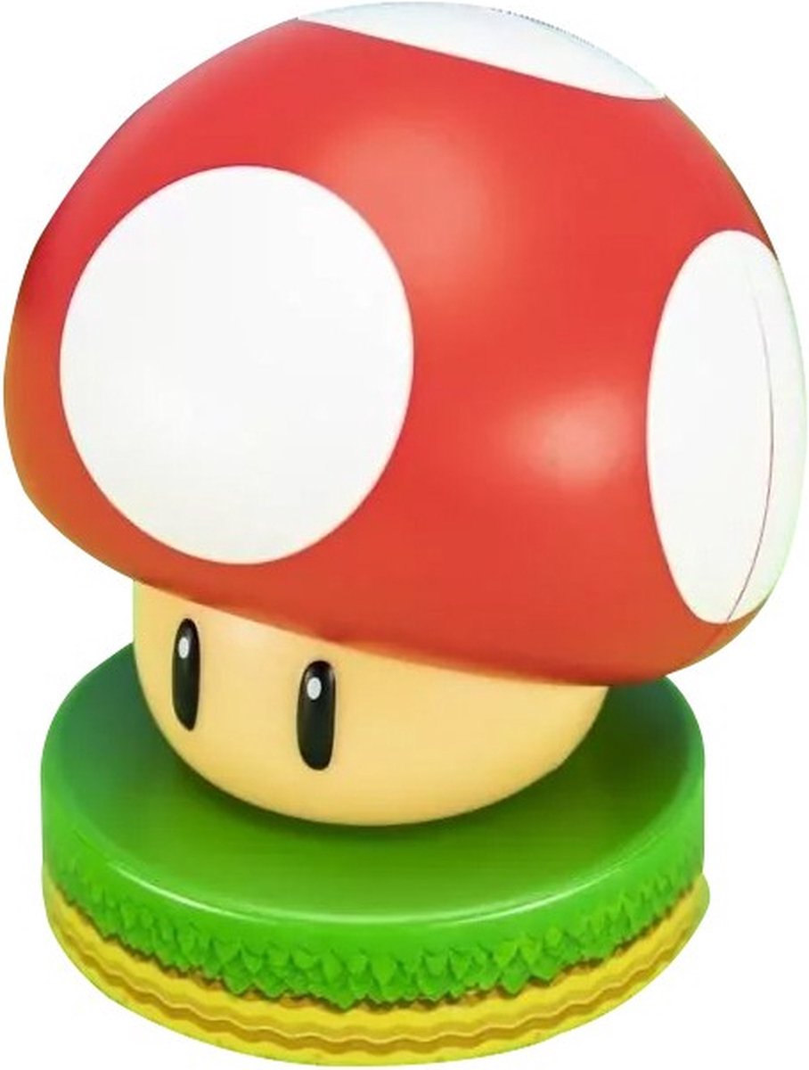 Paladone Super mario super mushroom icon light – officieel nintendo nachtlampje, batterij‑gevoed-