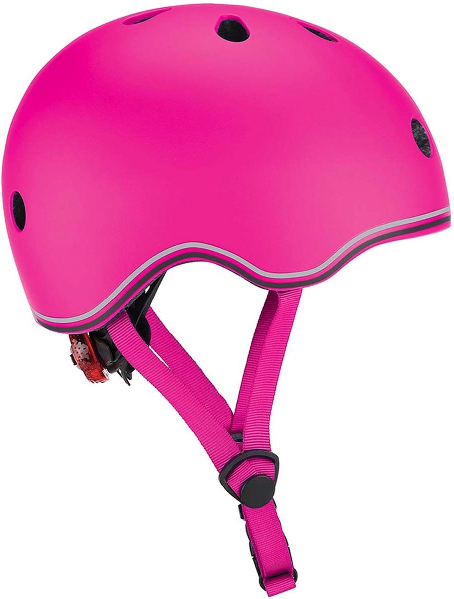Globber Kinderhelm - go up - roze - verstelbaar 45-51cm - met verlichting - sterke polycarbonaat buitenschaal