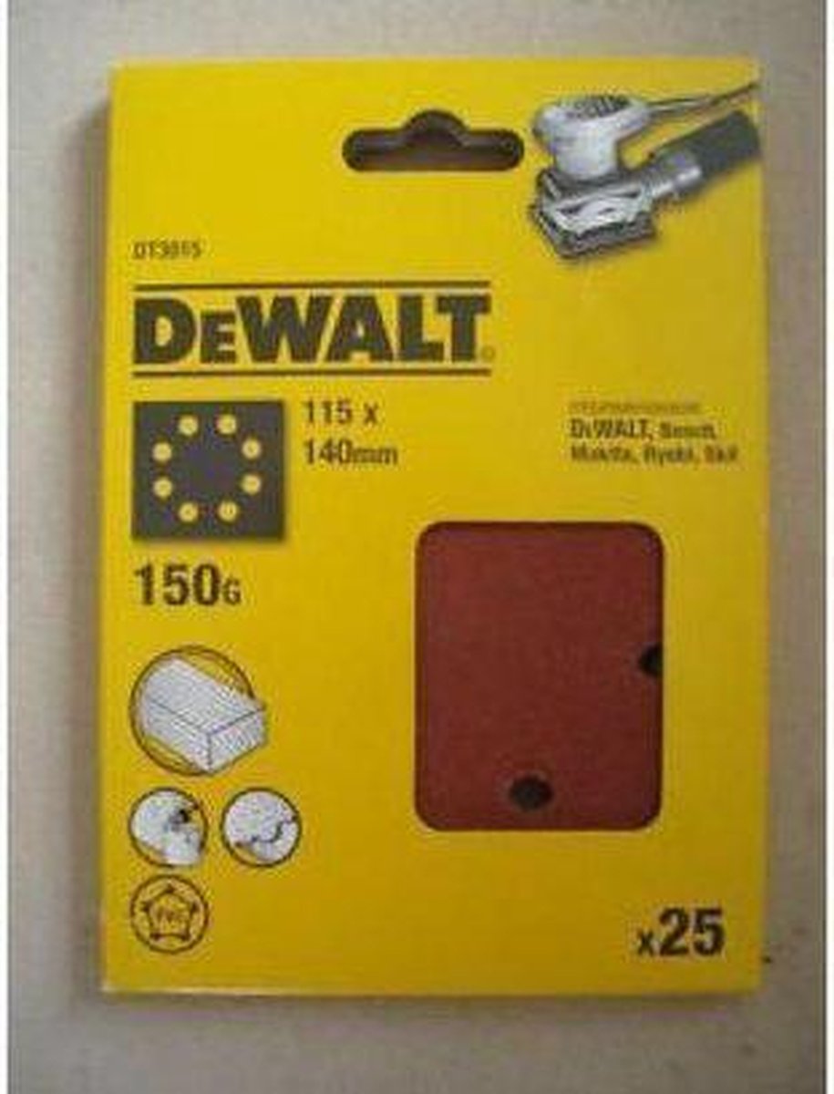 DeWalt Schuurvel maat 140x115mm k150 - 25 st
