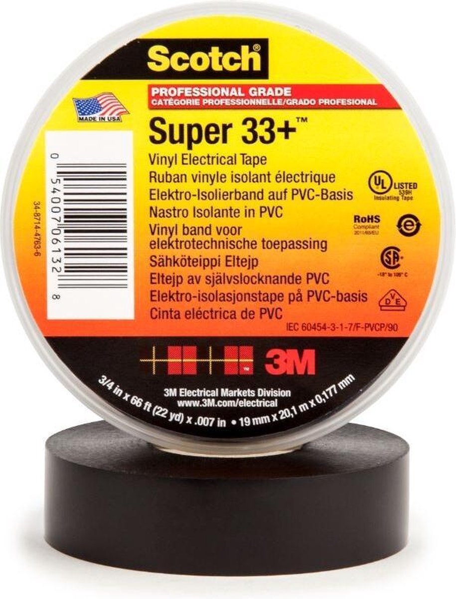 3M super33+-19x20 isolatietape scotch zwart (l x b) 20 m x 19 mm 1 stuk(s)