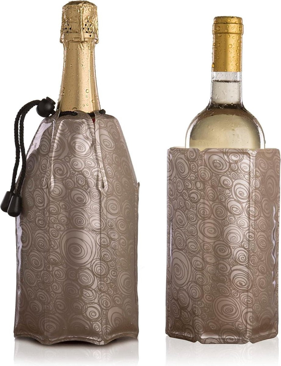 Merkloos Sans Marque Wijnkoeler actieve siliconen flessenkoeler platina champagne - fleskoeler - wijnkoeling