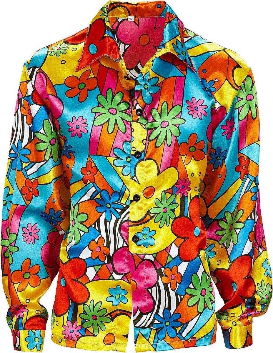 Finidi Hippie blouse bloemen heren