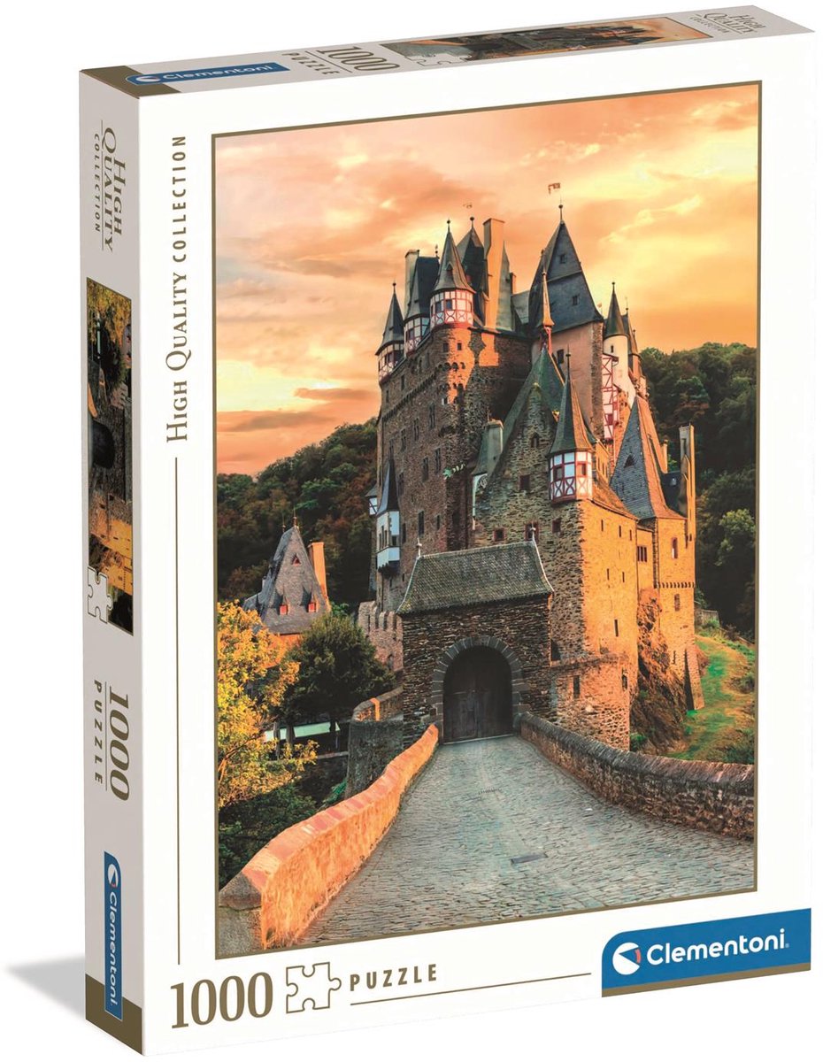 Ty Clementoni legpuzzel golden hour at eltz castle - puzzel 1000 stukjes kasteel - high quali collection - puzzels en legpuzzels voor volwassenen