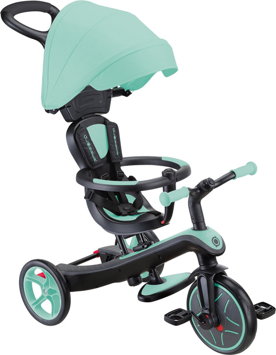 Globber Driewieler - trike 4 in 1 in mint - munt - 4in1 converteerbaar - met duwstang - vanaf 10 maanden tot 5 jaar