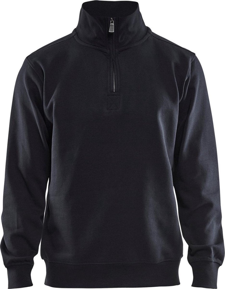Merkloos Sans Marque Blaklader sweatshirt jersey 1 2 rits 3365-1048 - zwart - xxxl