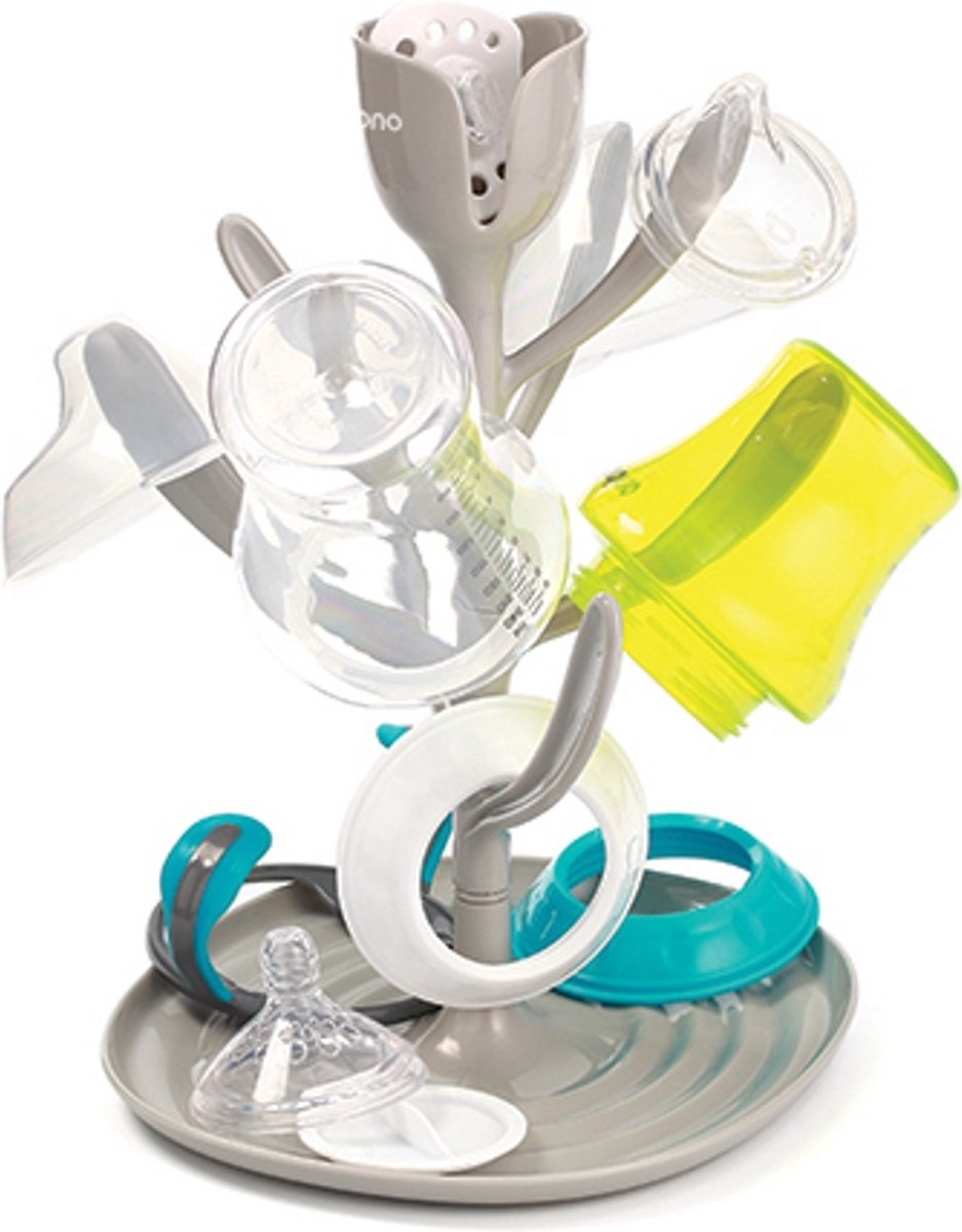 Babyono Baby ono tulip flessendroger - droogrek voor babyflessen en spenen - bpa-vrij - grijs