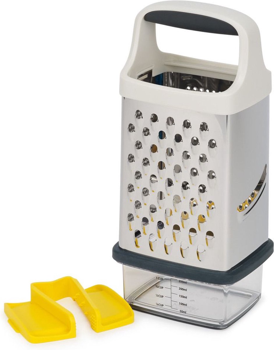 Joseph Joseph - multi-grip rasp met opvangbak - roestvast staal - geel