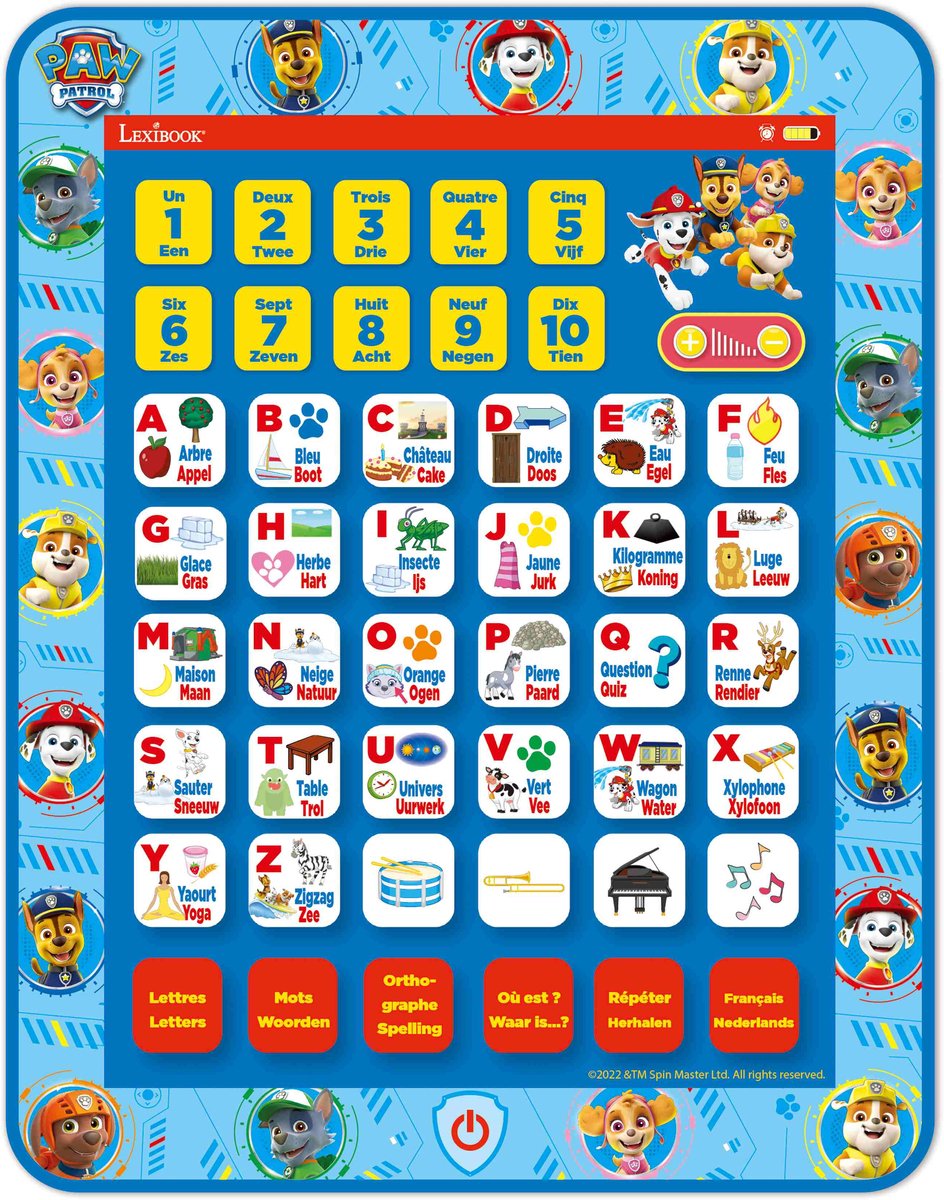 Lexibook Tablette éducative bilingue pat patrouille en français et en anglais
