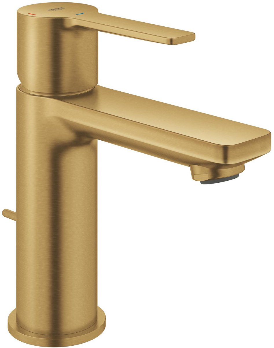 GROHE lineare new xs-size es wastafelmengkraan – koude start – trekwaste – ecojoy – geborsteld cool sunrise