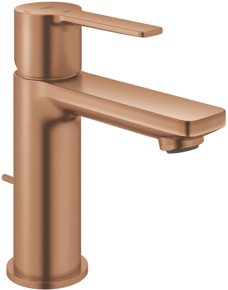 GROHE lineare new xs-size es wastafelmengkraan – koude start – trekwaste – ecojoy – geborsteld warm sunset